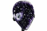 Deep-Purple Amethyst Geode With Metal Stand - Uruguay #368349-2